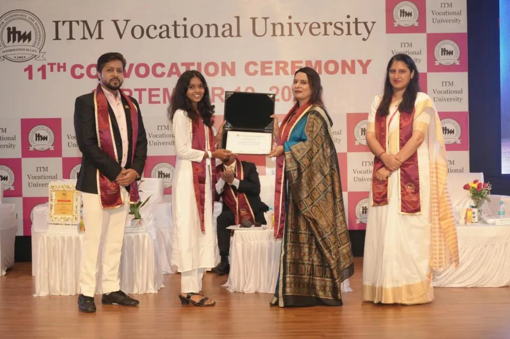 Dr Mangla Chouhan, President, invited as chief guest at 11th Convocation Ceremony of ITM Vocational University